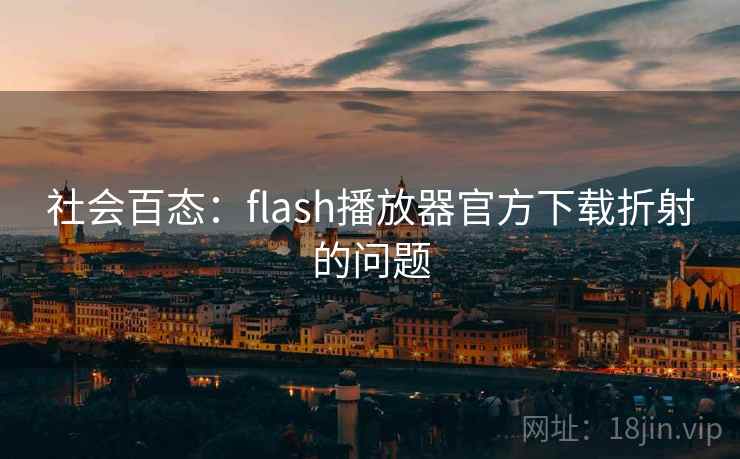 社会百态：flash播放器官方下载折射的问题