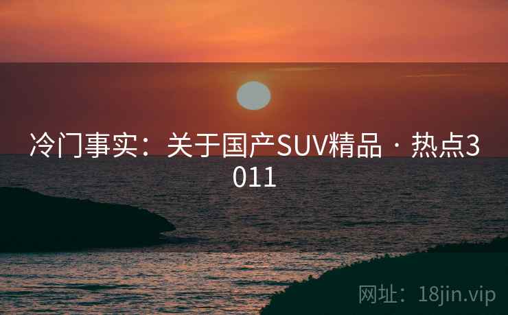 冷门事实：关于国产SUV精品 · 热点3011